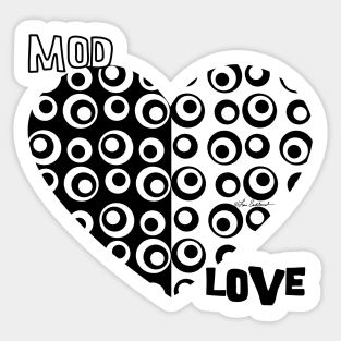 Mod Love Black & White Circles Dots Sticker